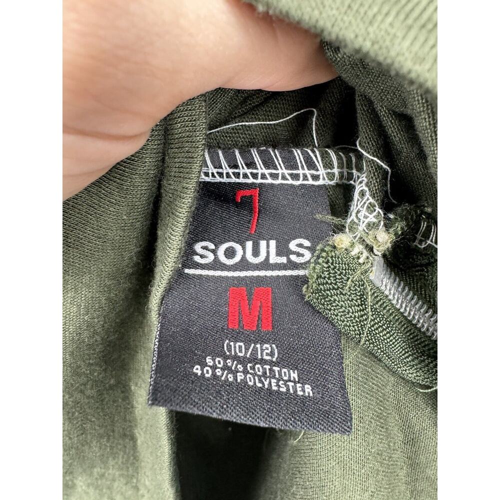 Boys Kids 7 SEVEN SOULS Short Sleeve Pocket T-Shirt Tee Sz Medium (10/12) Zipper - Picture 6 of 6